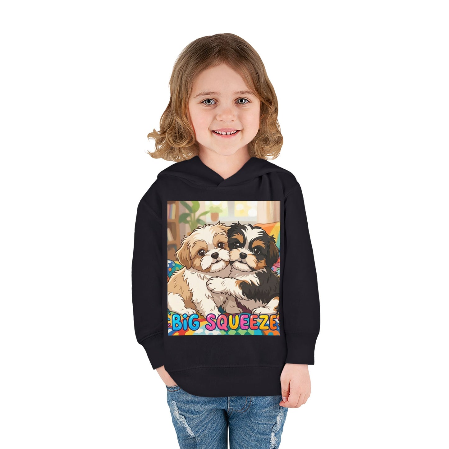 Big Squeeze Shih Tzu Toddler Pullover Fleece Hoodie