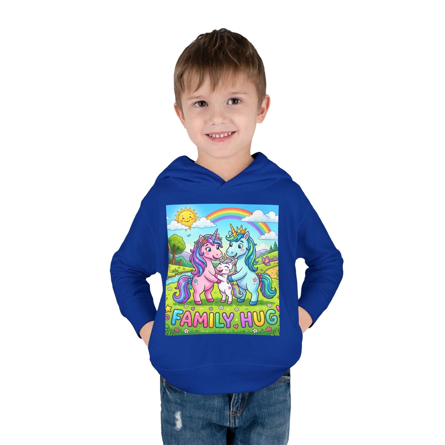 Family Hug Unicorn Toddler Pullover Fleece Hoodie