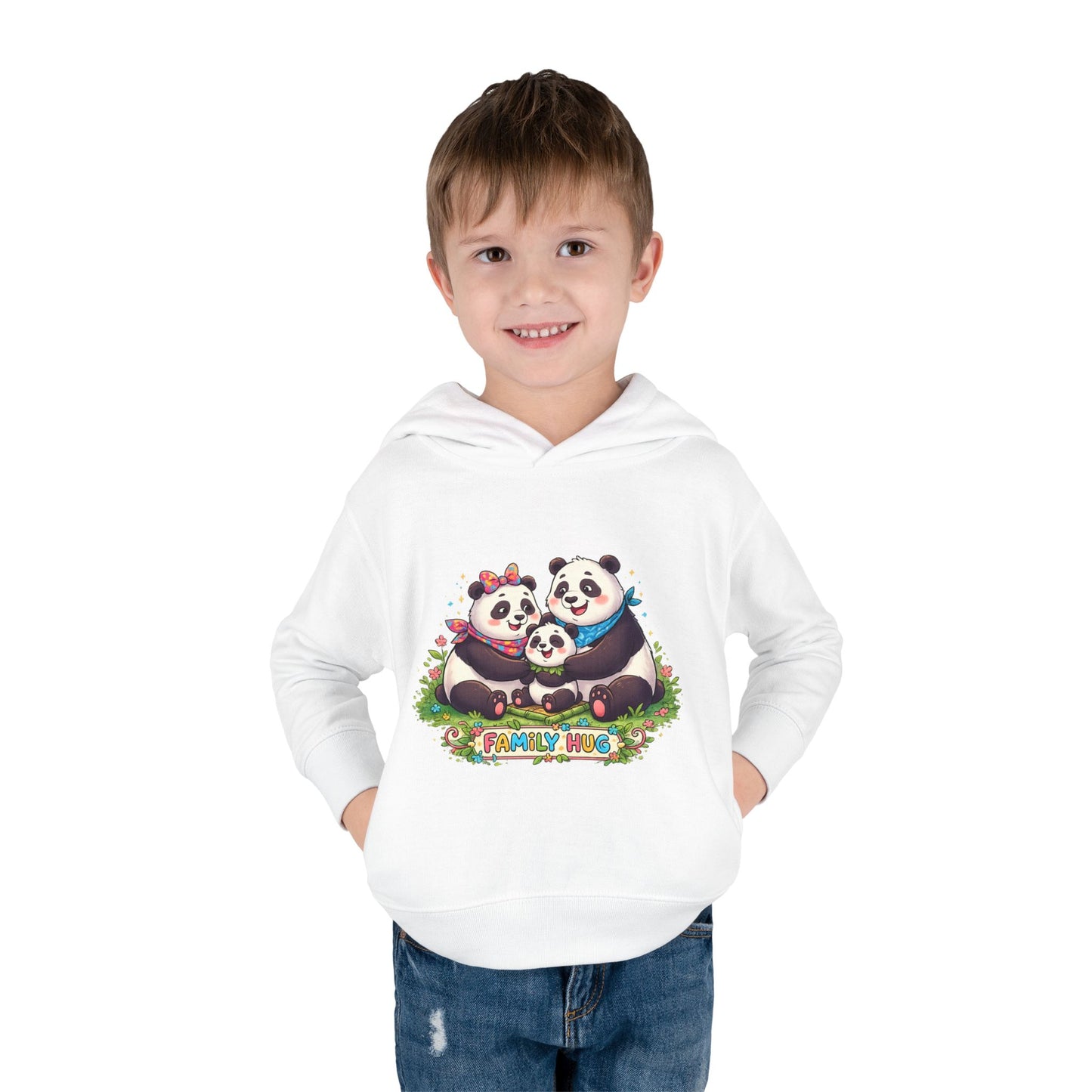 Family Hug Panda Toddler Pullover Fleece Hoodie
