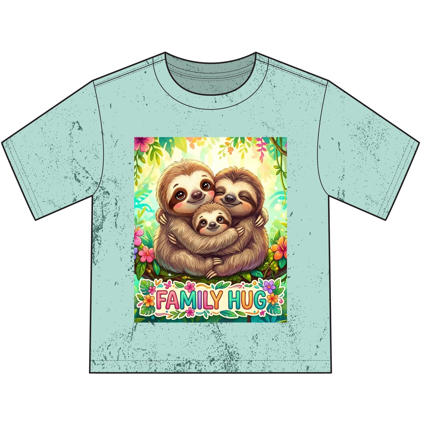 Family Hug Sloth Heavyweight Color Blast Youth T-Shirt