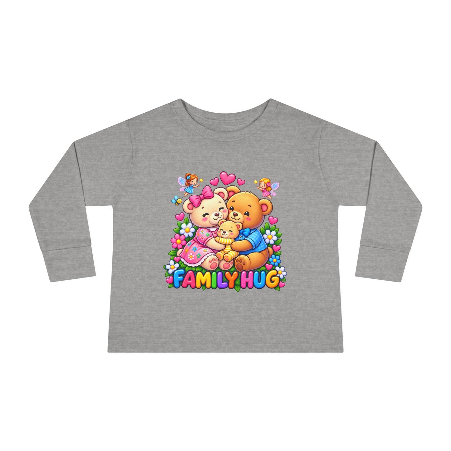 Family Hug Teddy Toddler Long Sleeve Tee