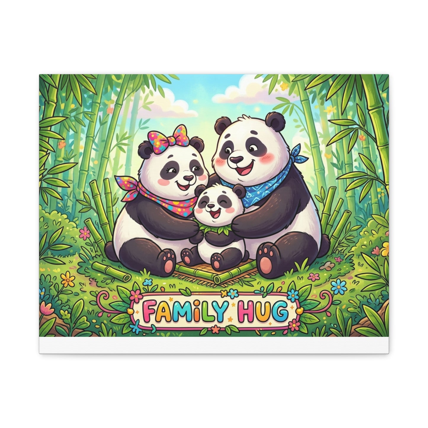 Family Hug Panda Classic Canvas