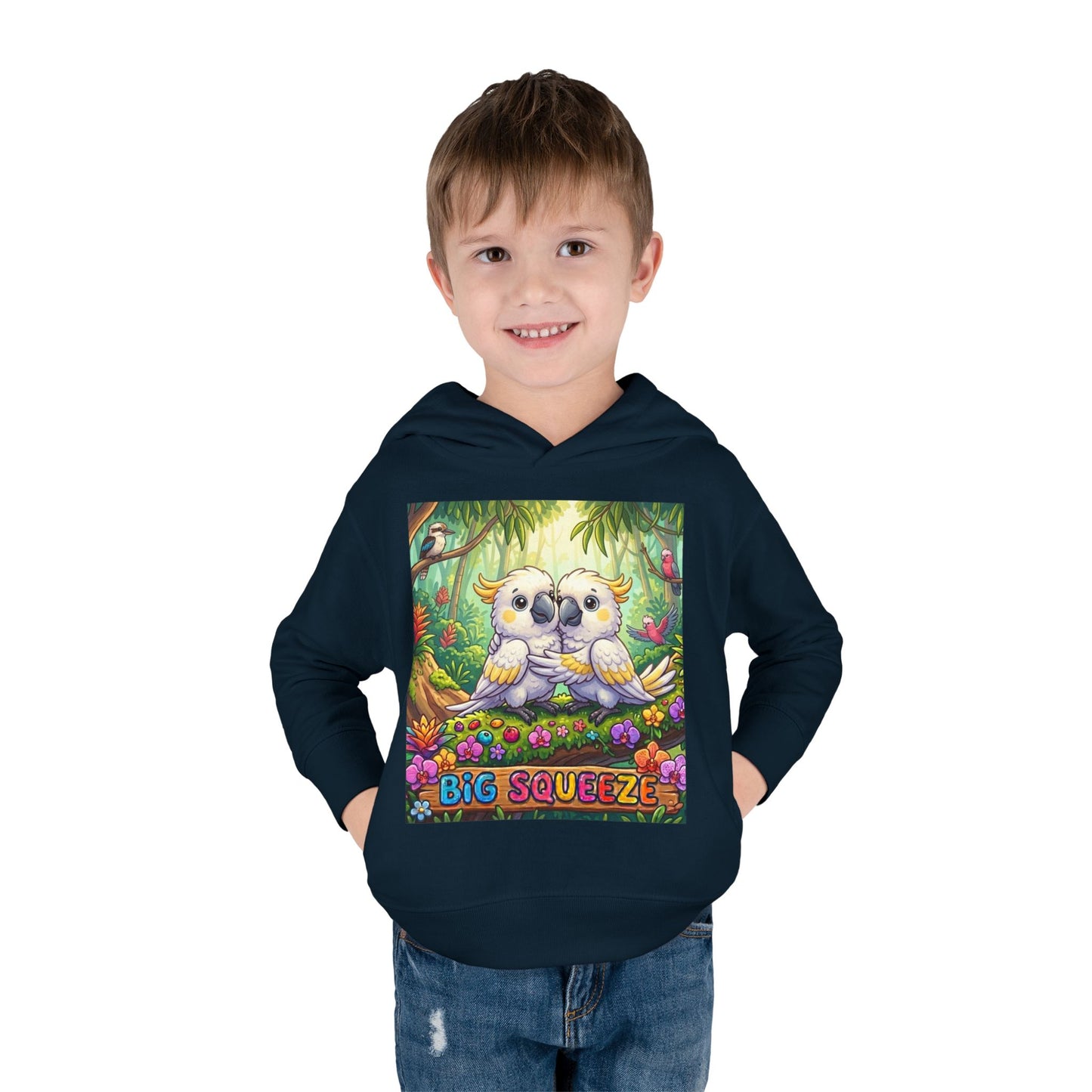Big Squeeze Cockatoo Toddler Pullover Fleece Hoodie
