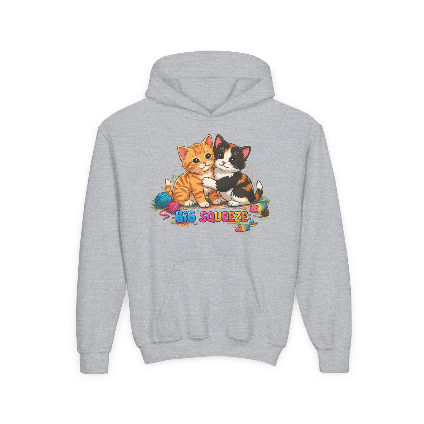 Big Squeeze Kitten Youth Heavy Blend Hooded Sweatshirt
