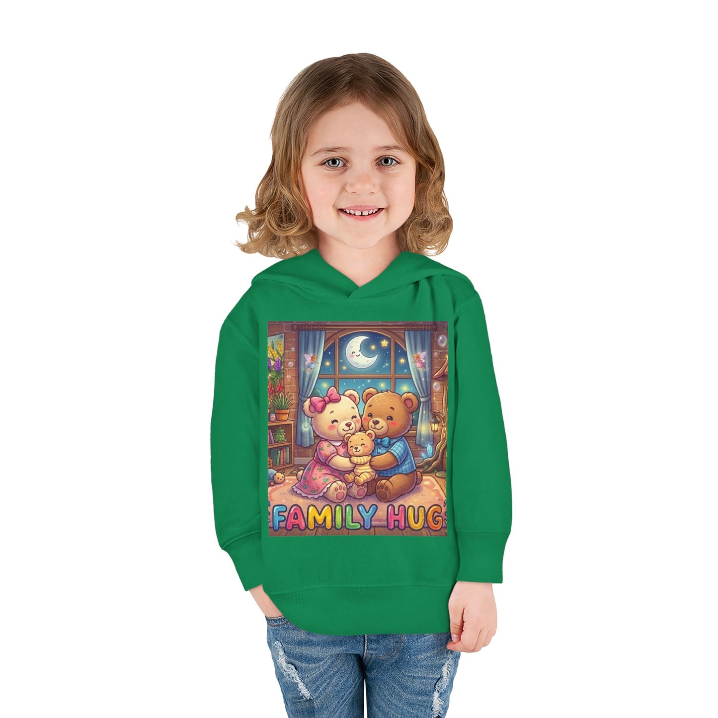 Family Hug Teddy Toddler Pullover Fleece Hoodie