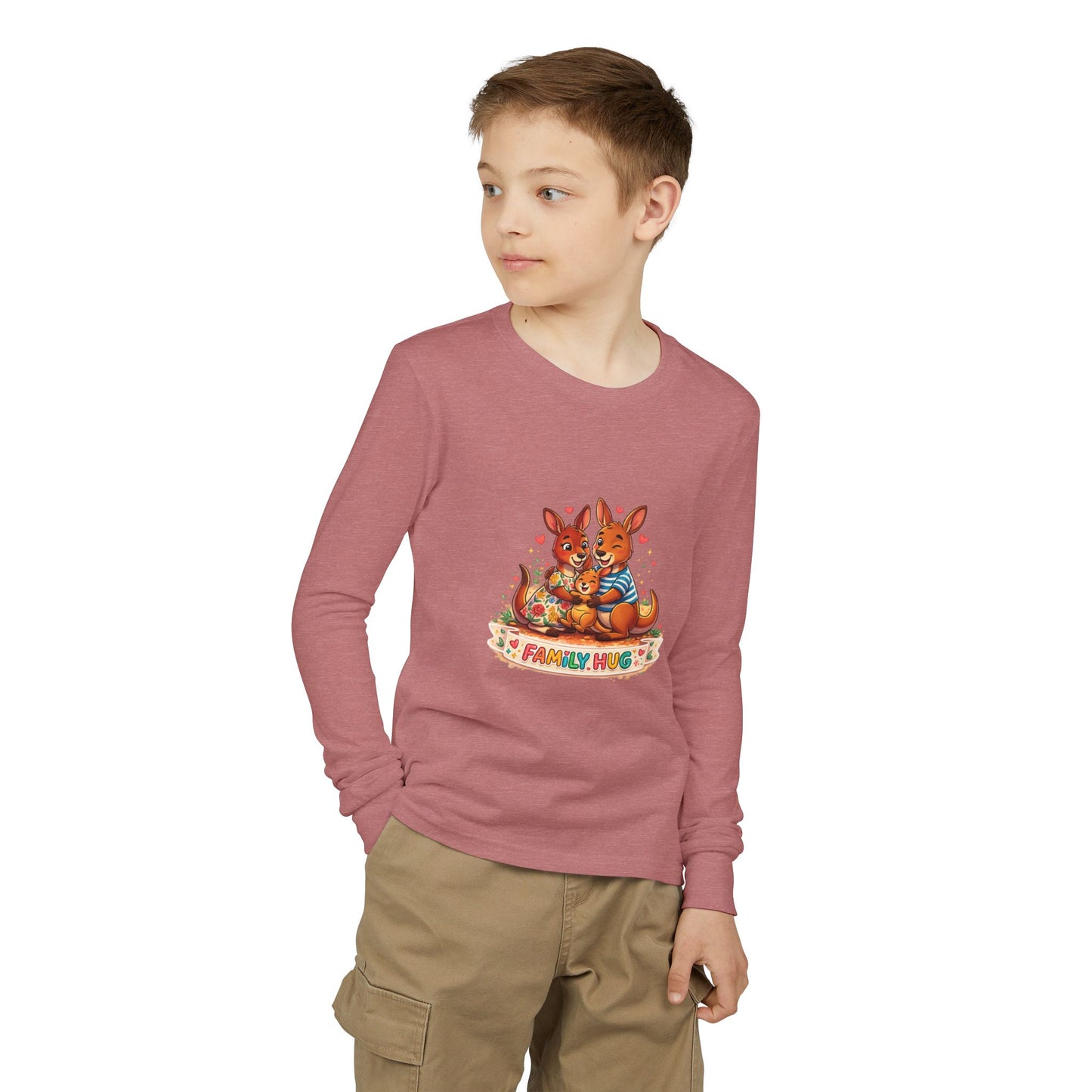 Family Hug Kangaroo Youth Jersey Long Sleeve Tee