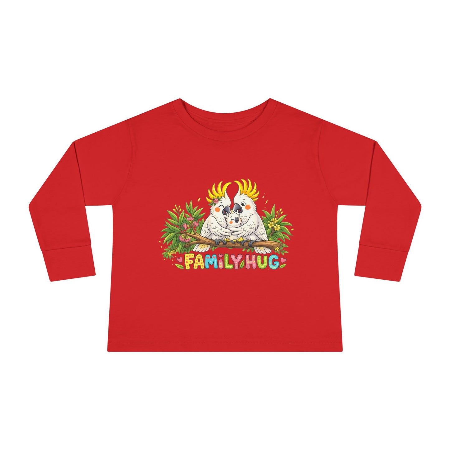 Family Hug Cockatoo Toddler Long Sleeve Tee