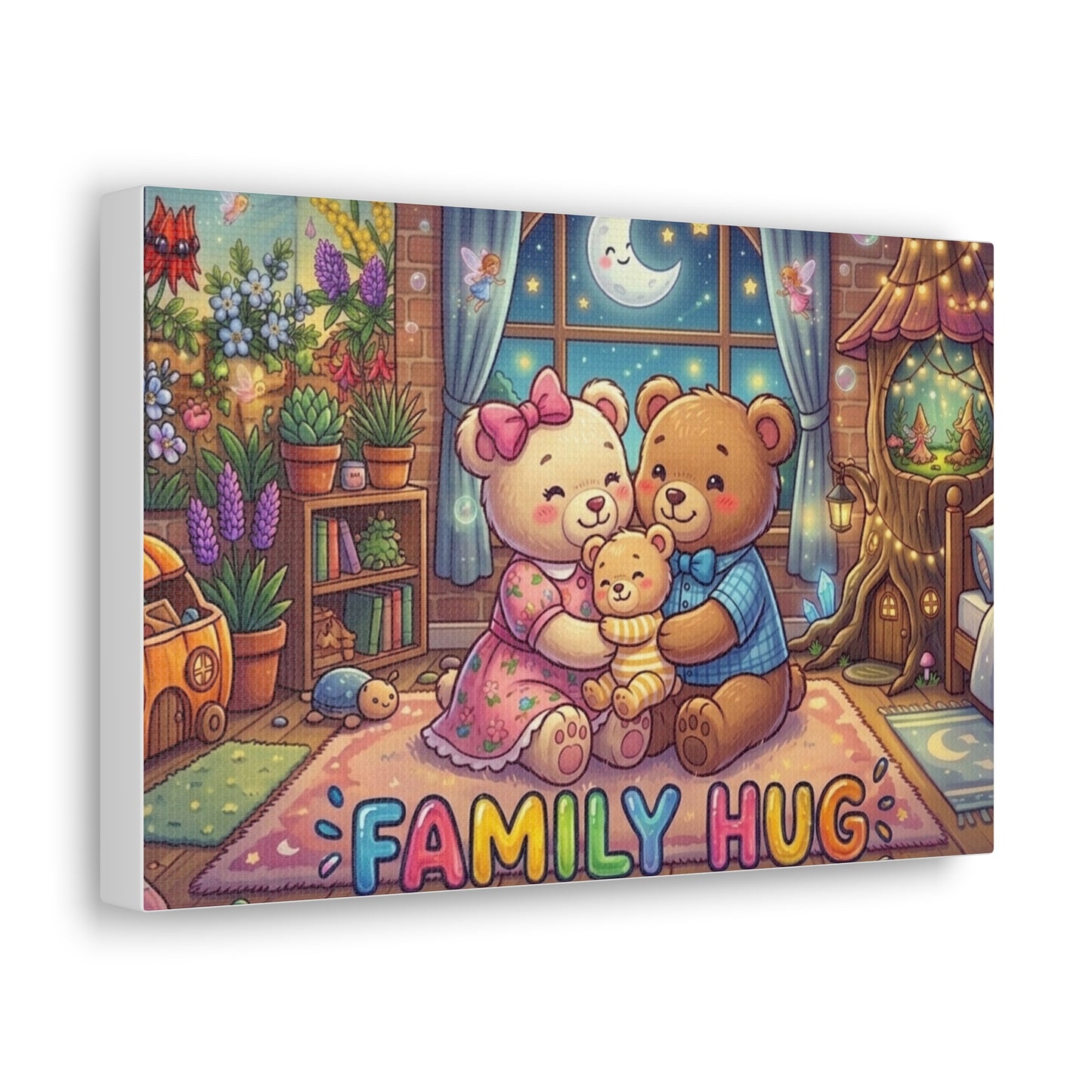 Family Hug Teddy Classic Canvas