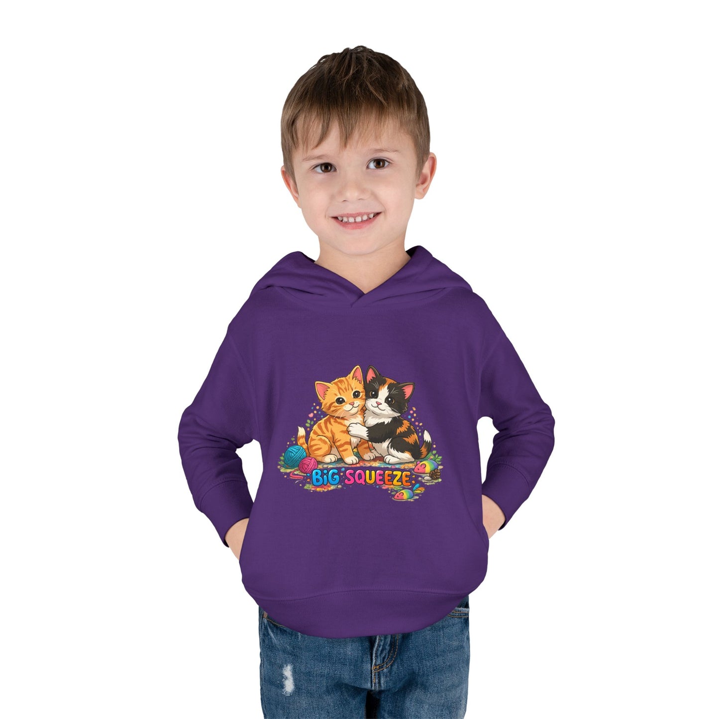 Big Squeeze Kitten Toddler Pullover Fleece Hoodie