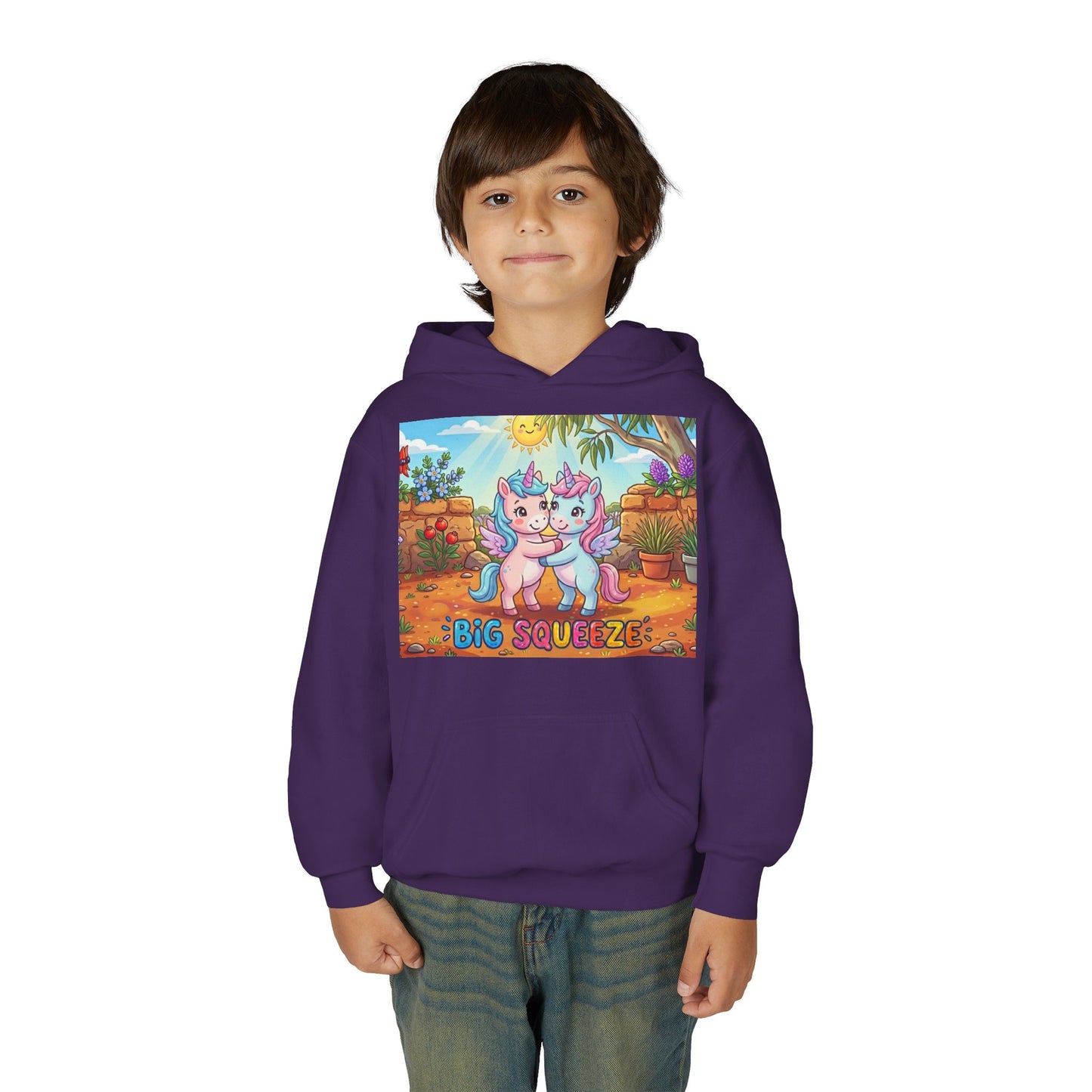 Big Squeeze Unicorn Youth Heavy Blend Hooded Sweatshirt