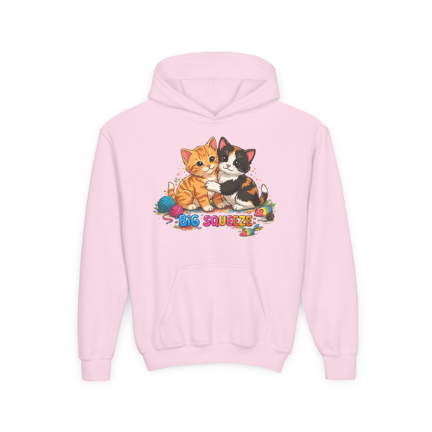Big Squeeze Kitten Youth Heavy Blend Hooded Sweatshirt