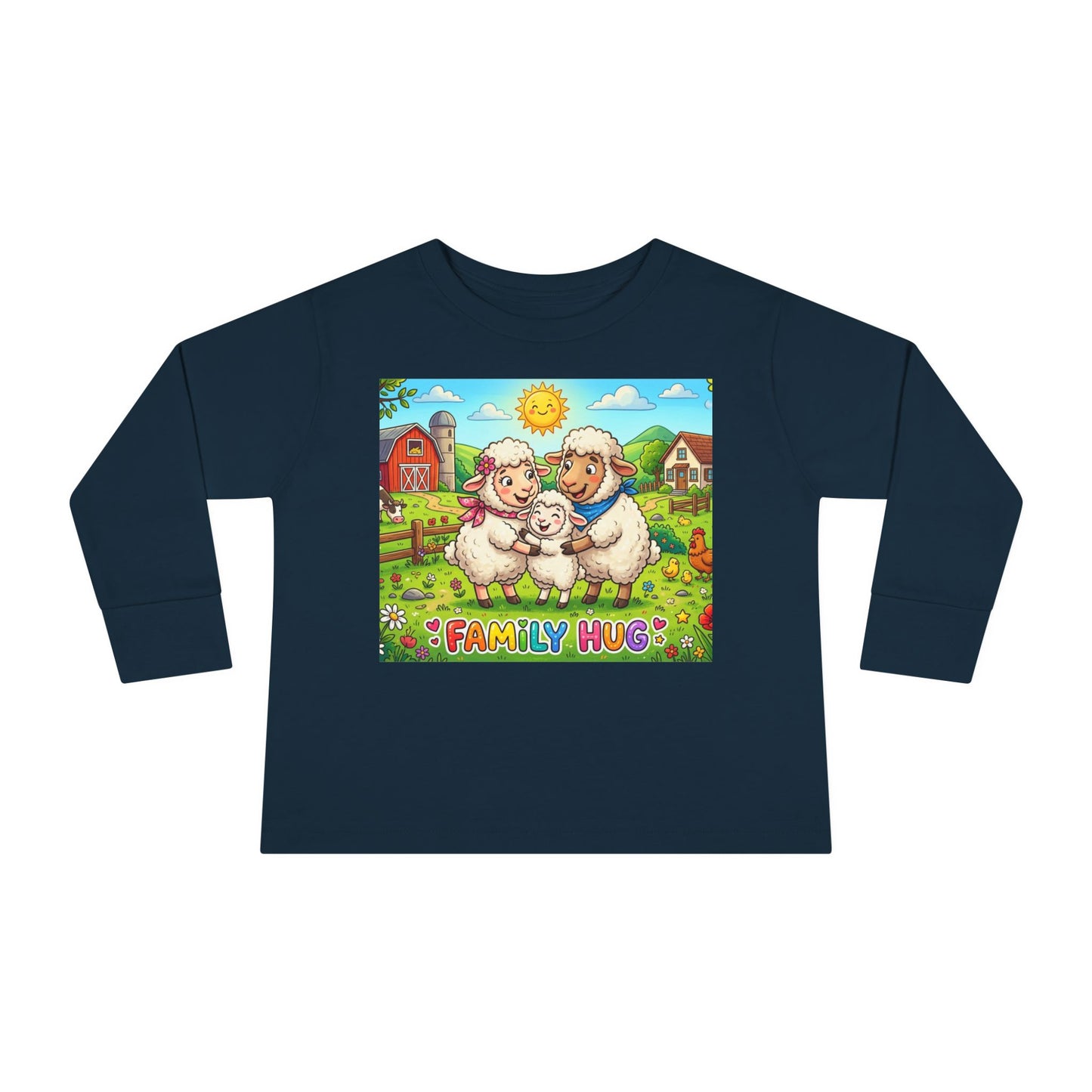 Family Hug Lamb Toddler Long Sleeve Tee