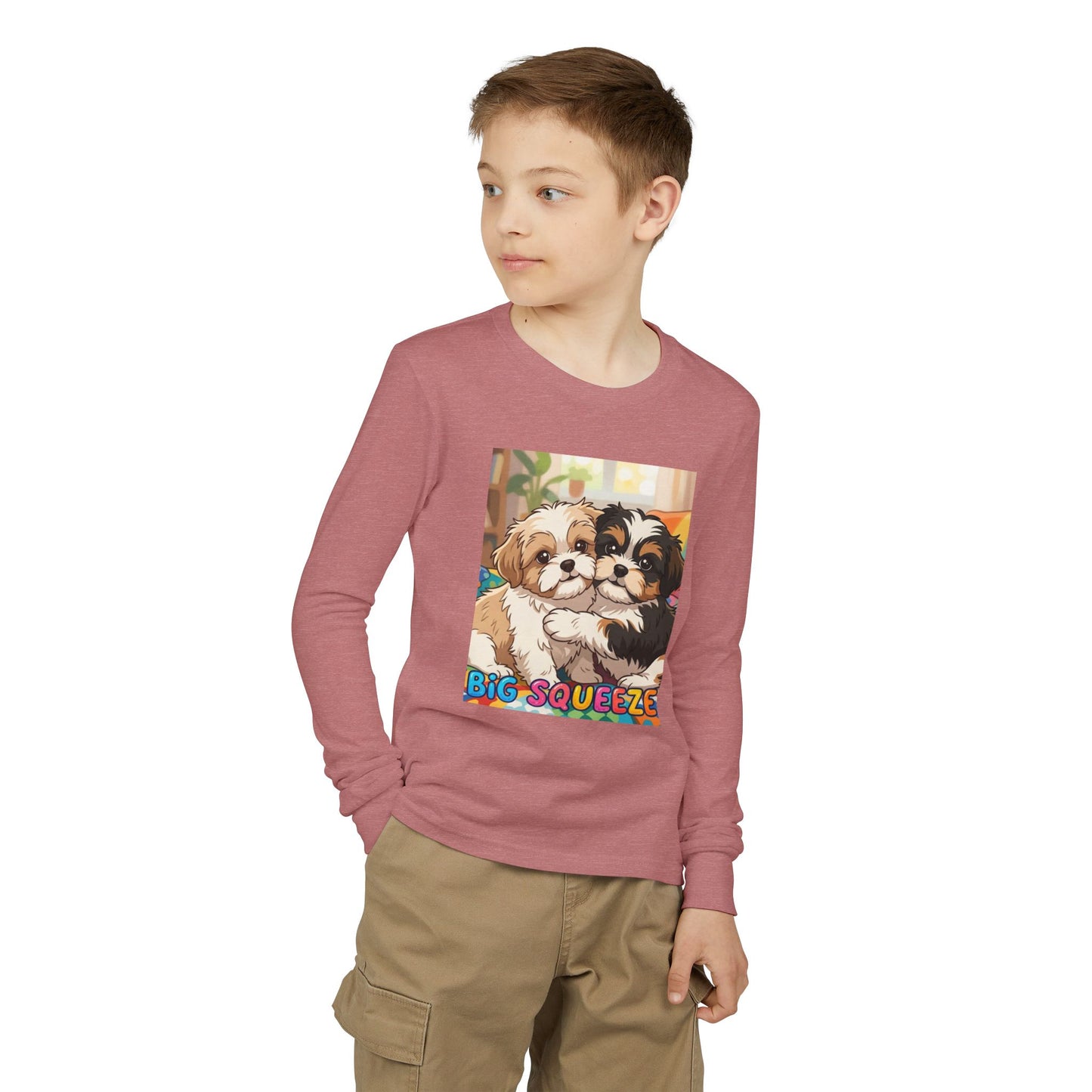 Big Squeeze Shih Tzu Youth Jersey Long Sleeve Tee