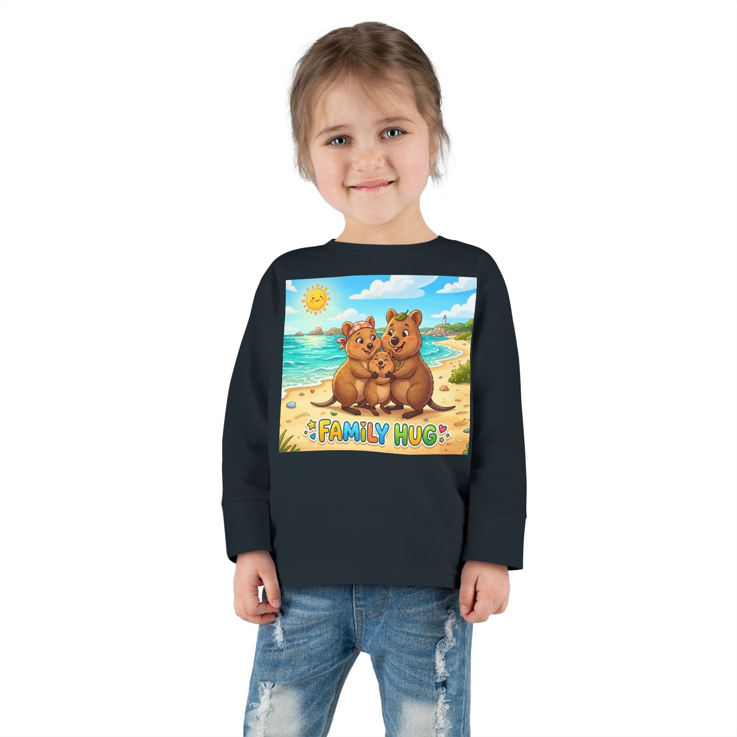 Family Hug Quokka Toddler Long Sleeve Tee