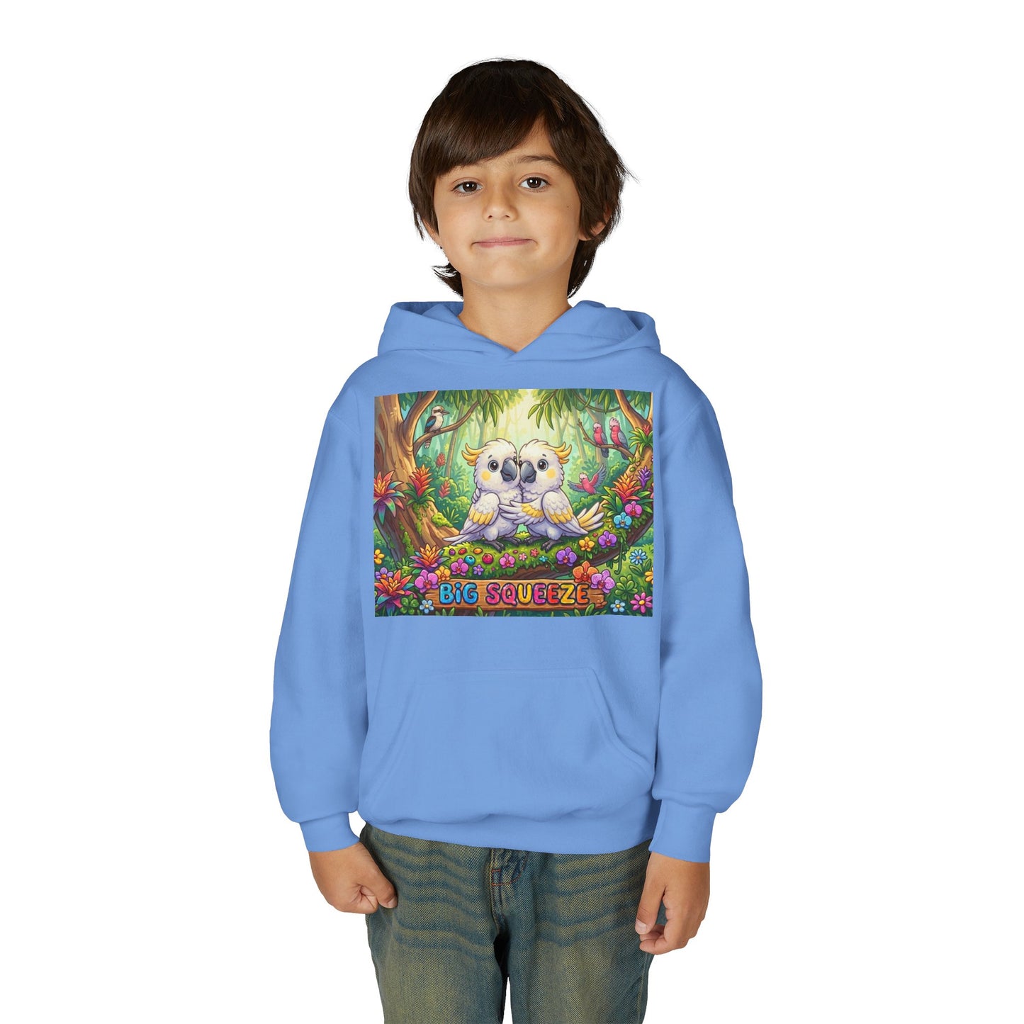 Big Squeeze Cockatoo Youth Heavy Blend Hooded Sweatshirt