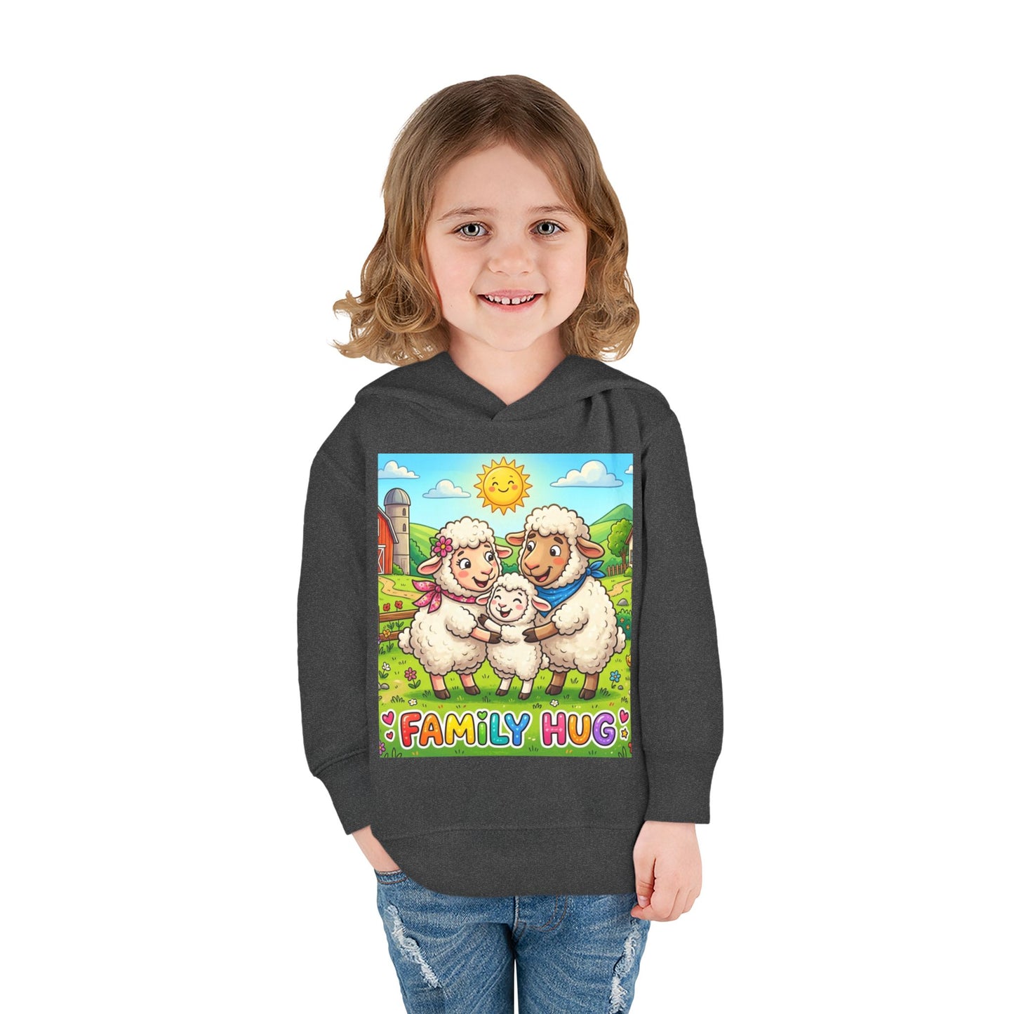 Family Hug Lamb Toddler Pullover Fleece Hoodie