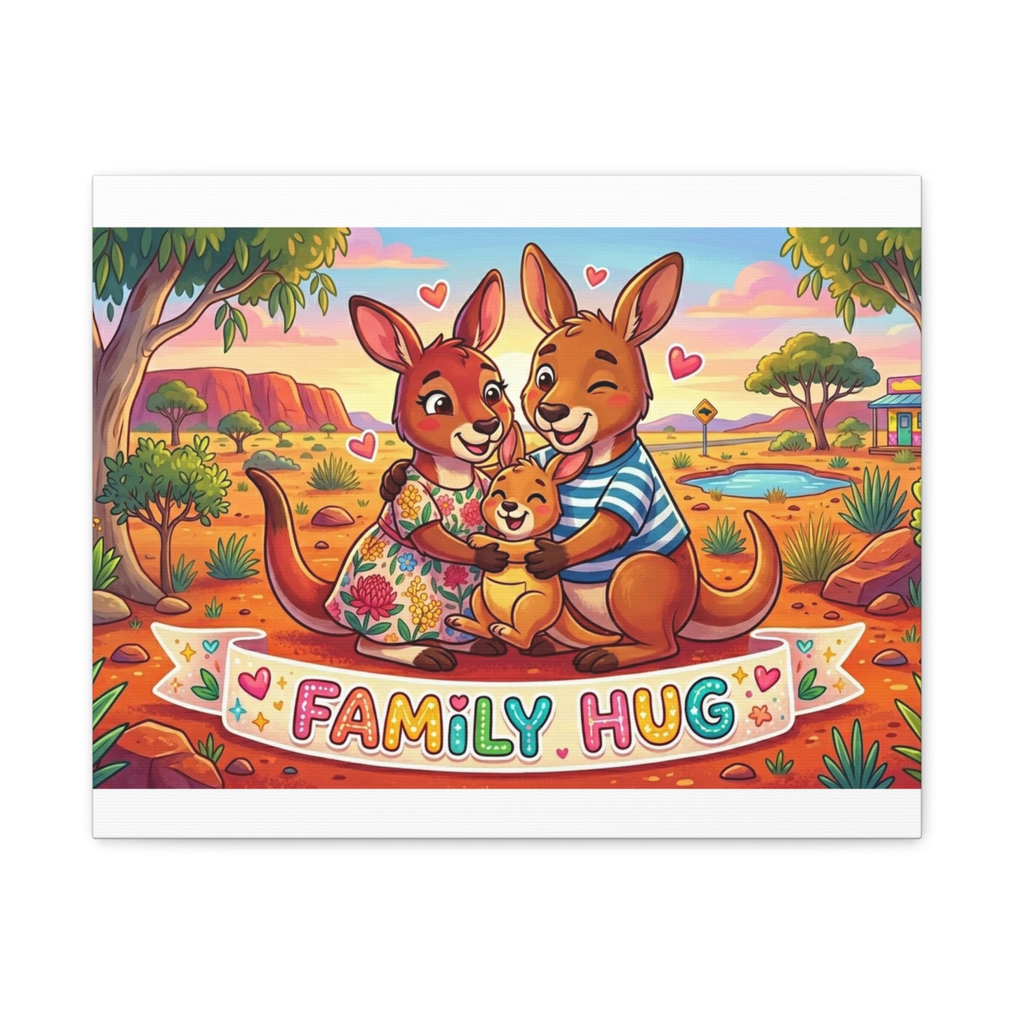Family Hug Kangaroo Classic Canvas