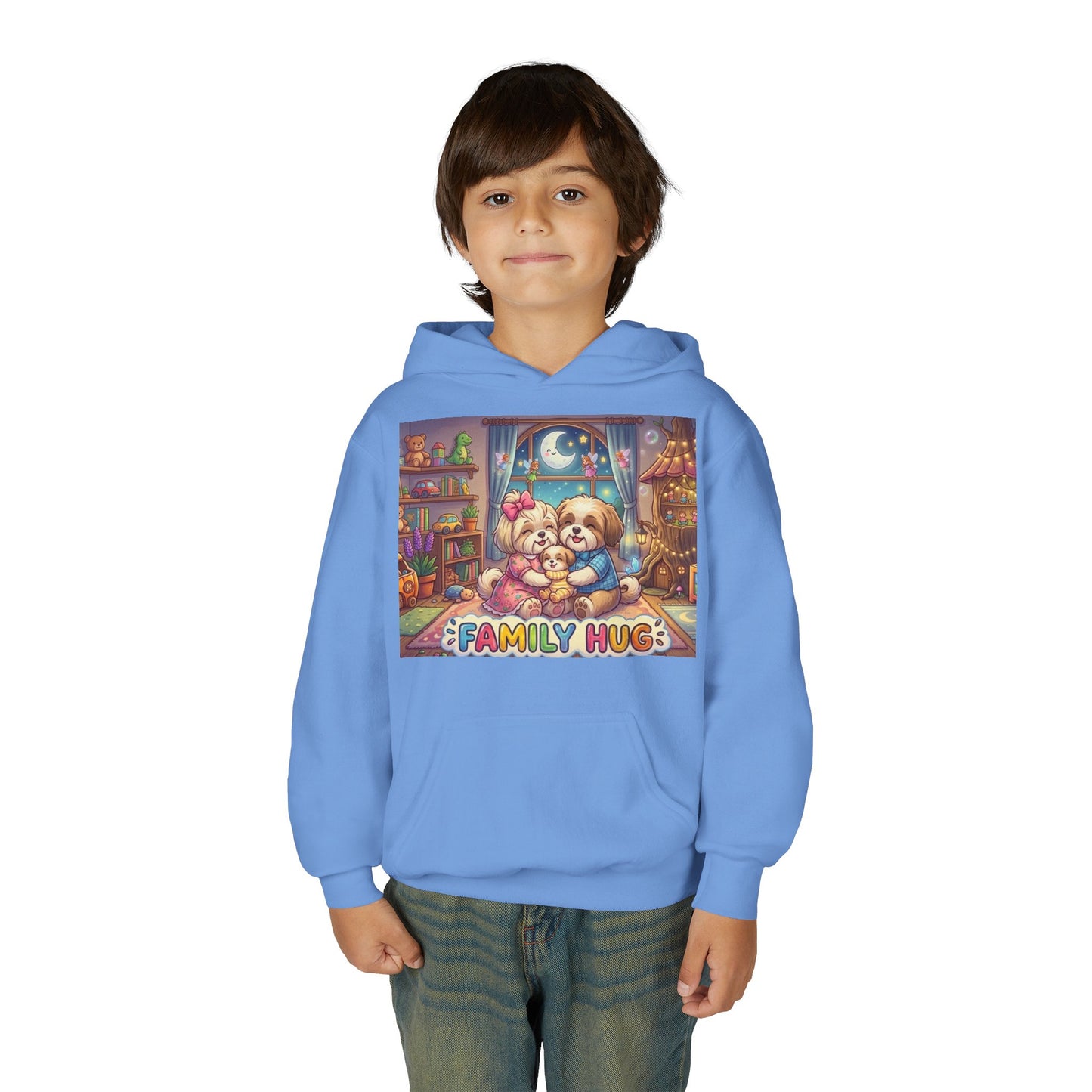 Family Hug Shih Tzu Youth Heavy Blend Hooded Sweatshirt