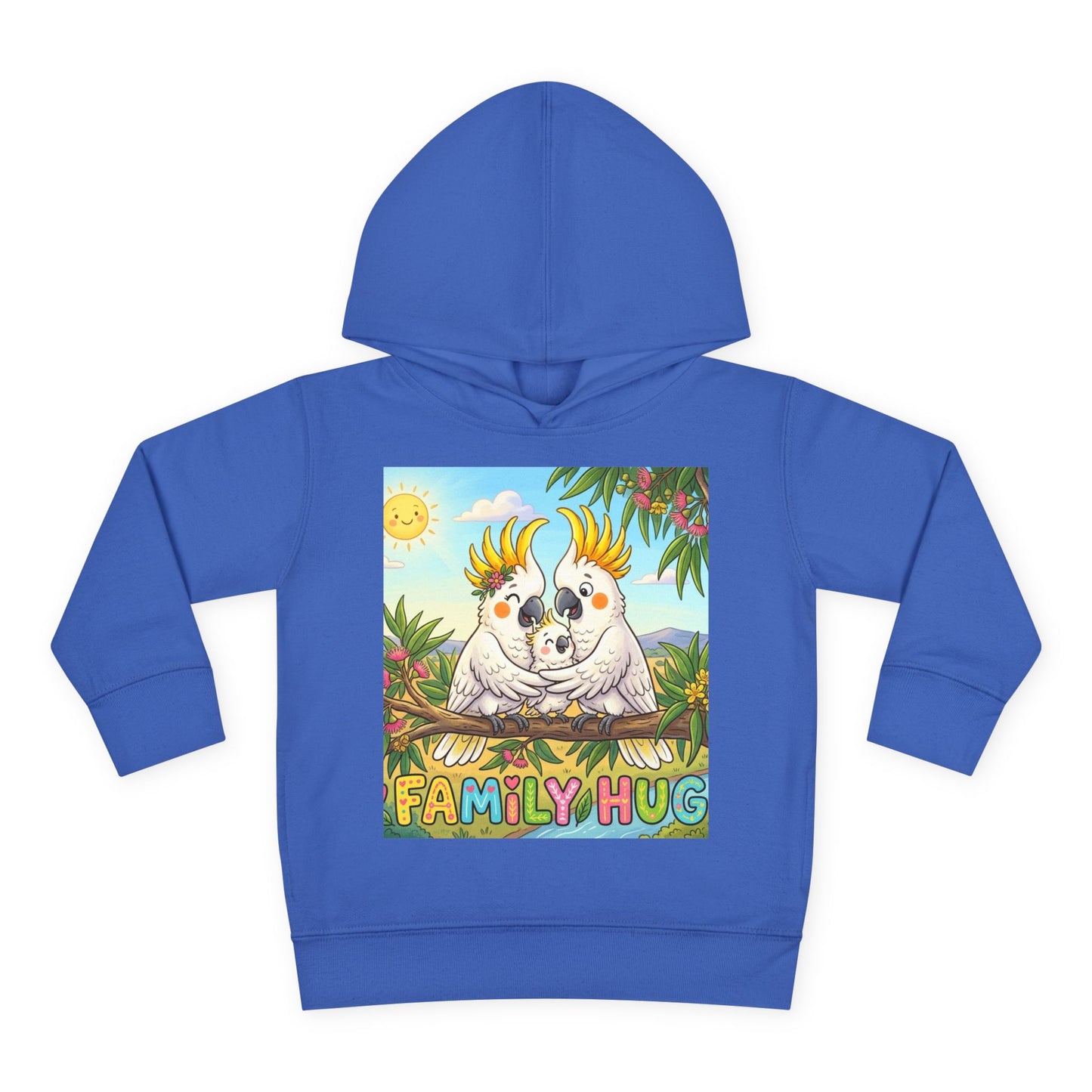 Family Hug Cockatoo Toddler Pullover Fleece Hoodie