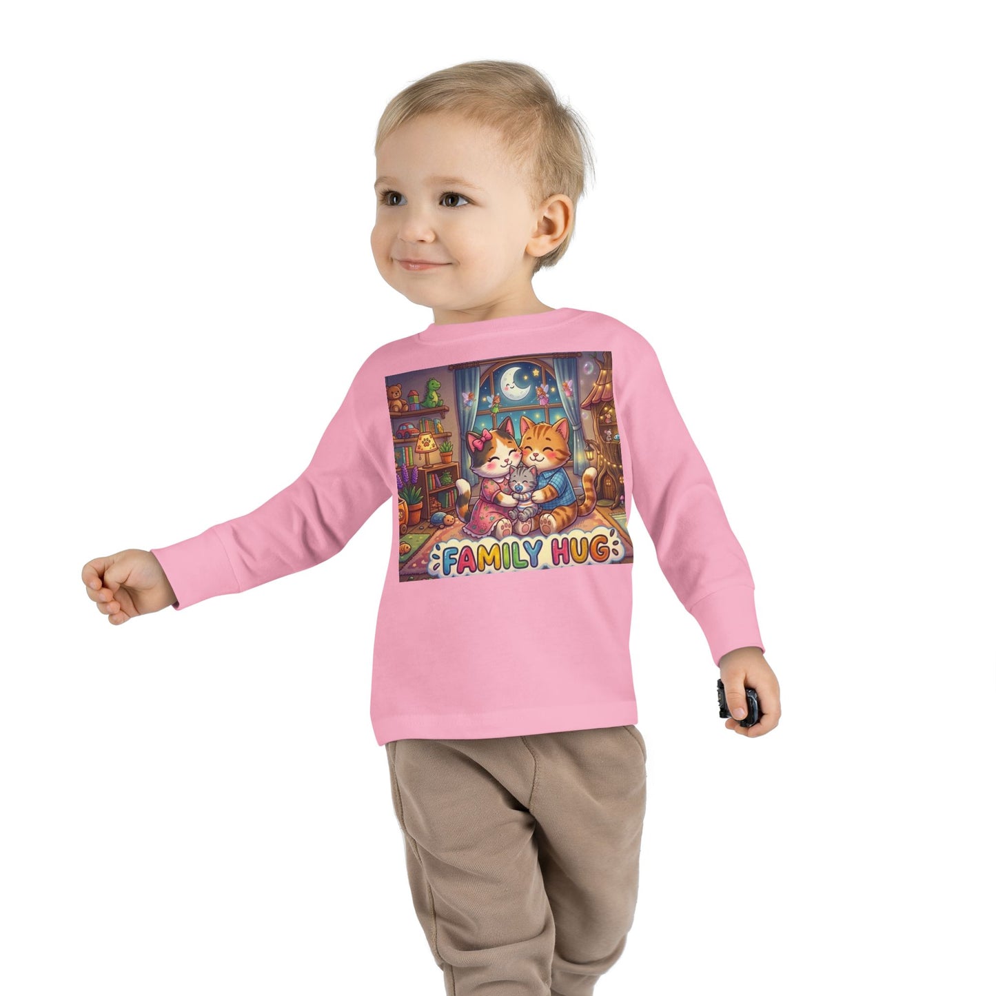 Family Hug Kitten Toddler Long Sleeve Tee