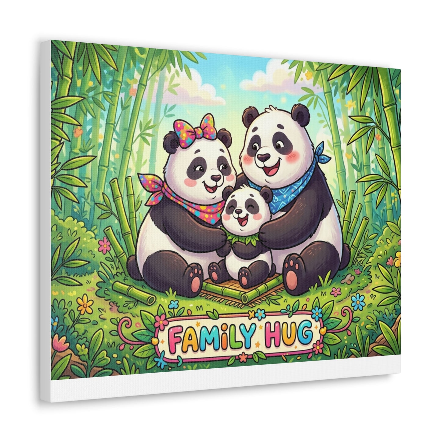 Family Hug Panda Classic Canvas