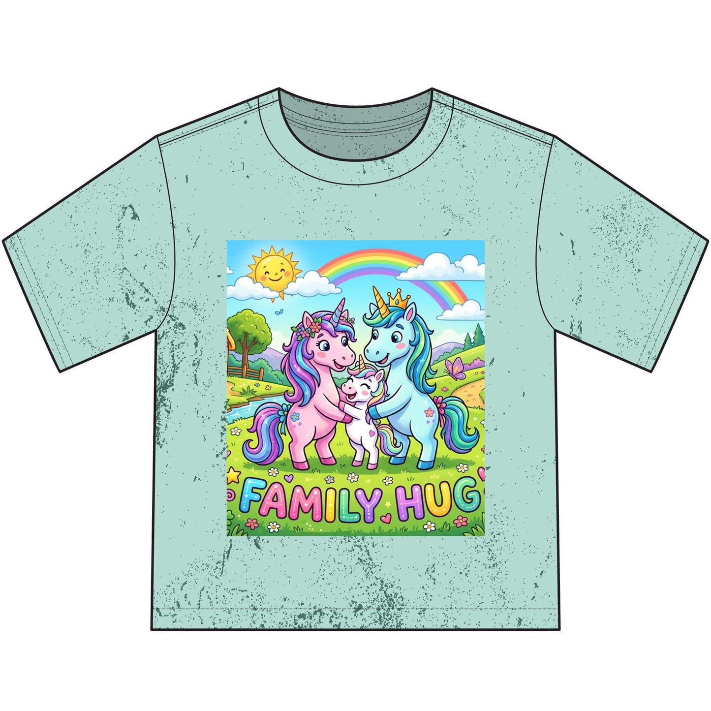 Family Hug Unicorn Heavyweight Color Blast Youth T-Shirt