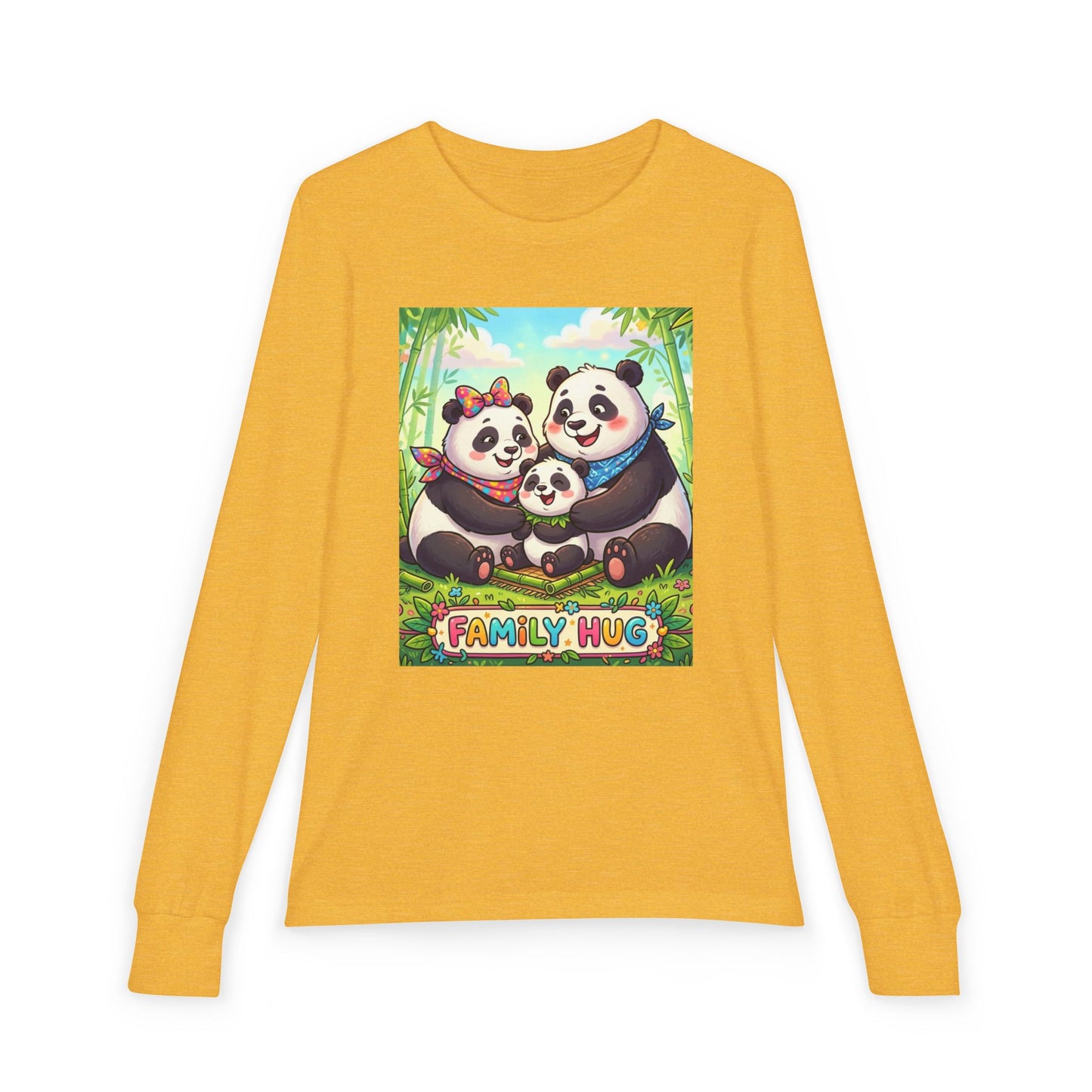 Family Hug Panda Youth Jersey Long Sleeve Tee