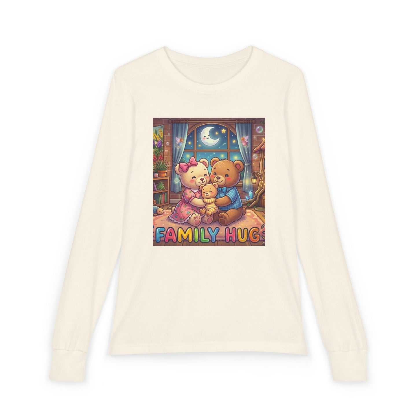 Family Hug Teddy Youth Jersey Long Sleeve Tee