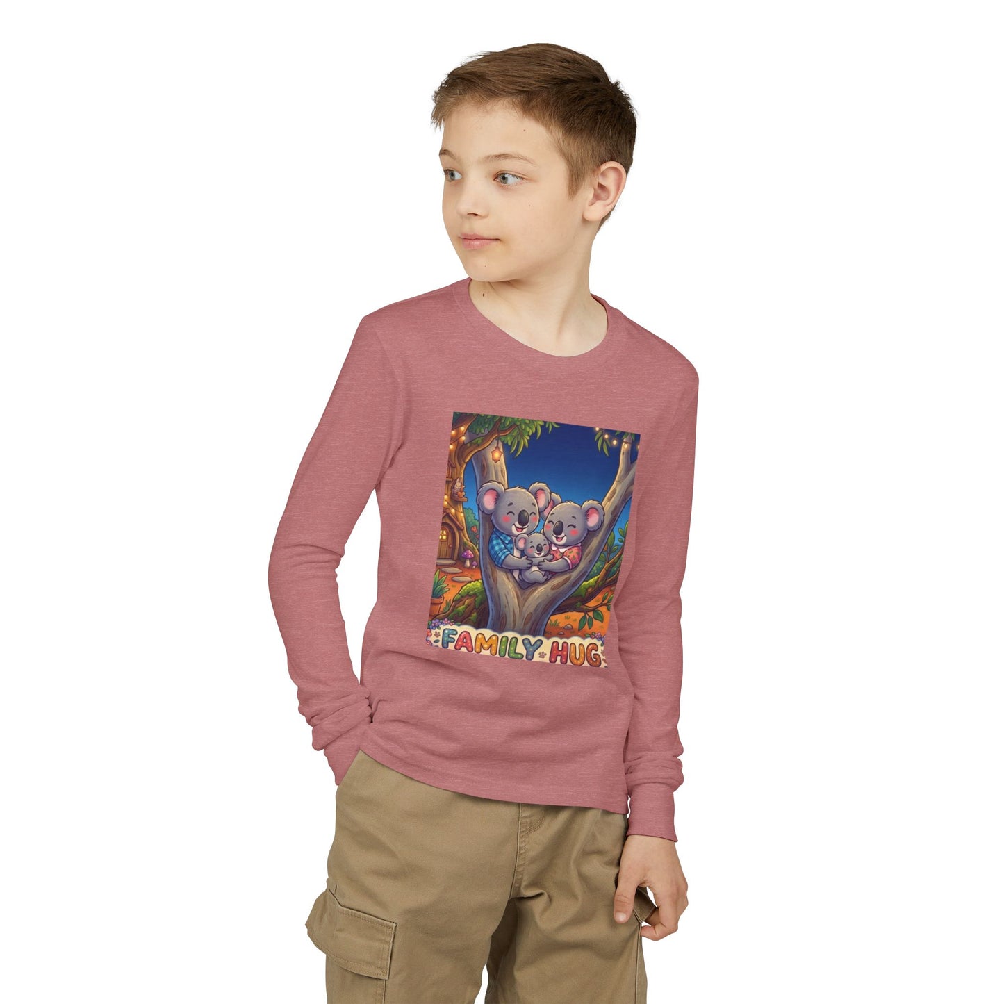 Family Hug Koala Youth Jersey Long Sleeve Tee