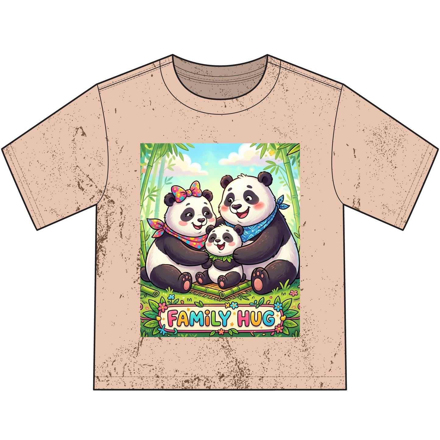 Family Hug Panda Heavyweight Color Blast Youth T-Shirt