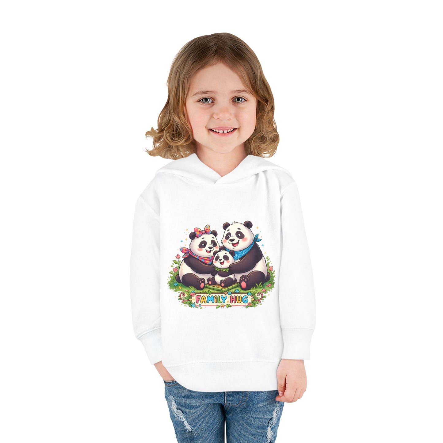 Family Hug Panda Toddler Pullover Fleece Hoodie