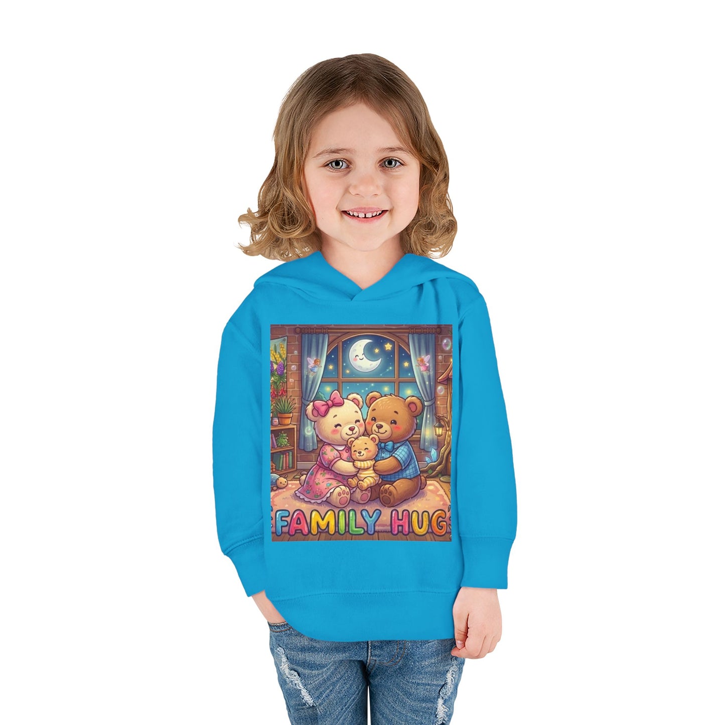 Family Hug Teddy Toddler Pullover Fleece Hoodie