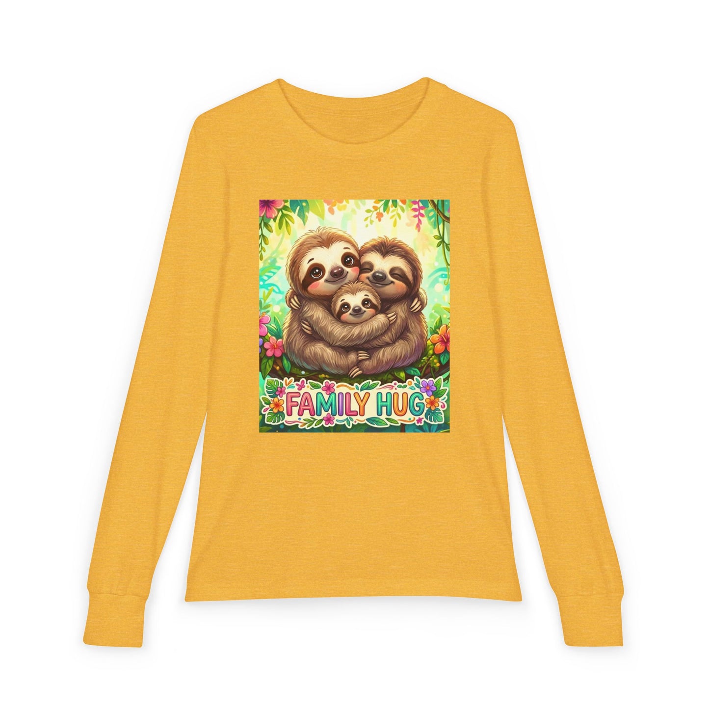 Family Hug Sloth Youth Jersey Long Sleeve Tee