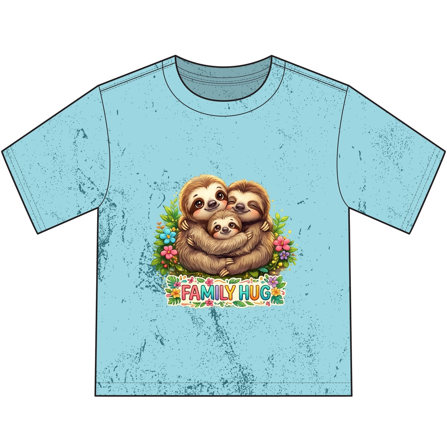 Family Hug Sloth Heavyweight Color Blast Youth T-Shirt