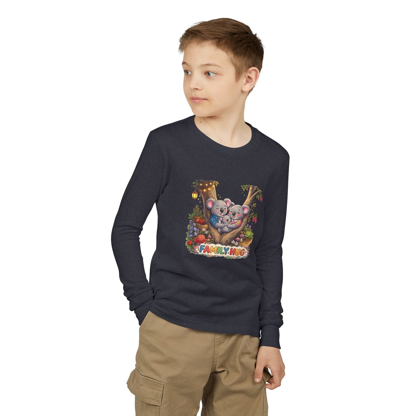 Family Hug Koala Youth Jersey Long Sleeve Tee