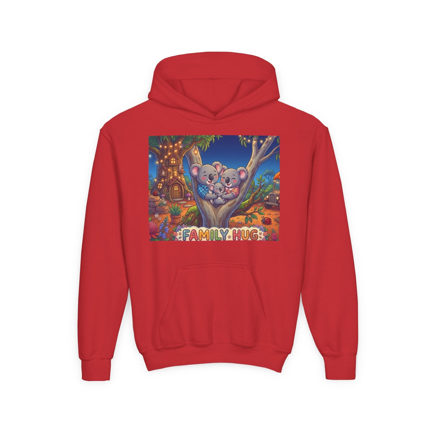 Family Hug Koala Youth Heavy Blend Hooded Sweatshirt