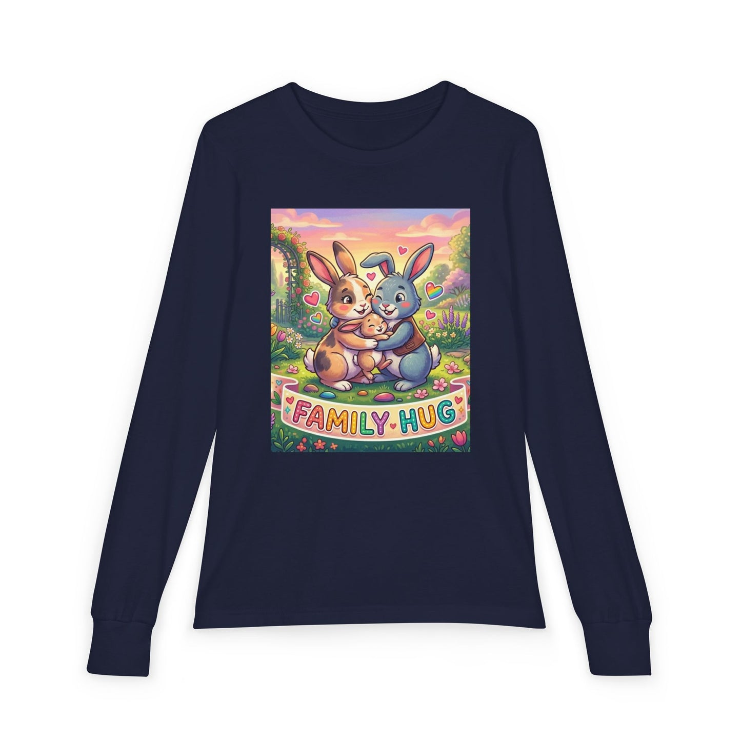Family Hug Bunny Youth Jersey Long Sleeve Tee