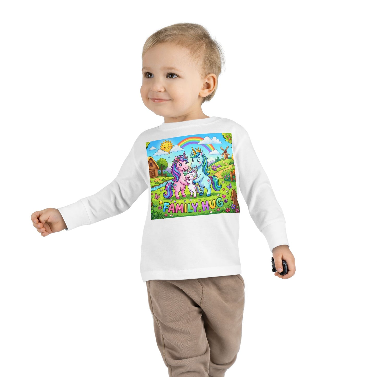 Family Hug Unicorn Toddler Long Sleeve Tee