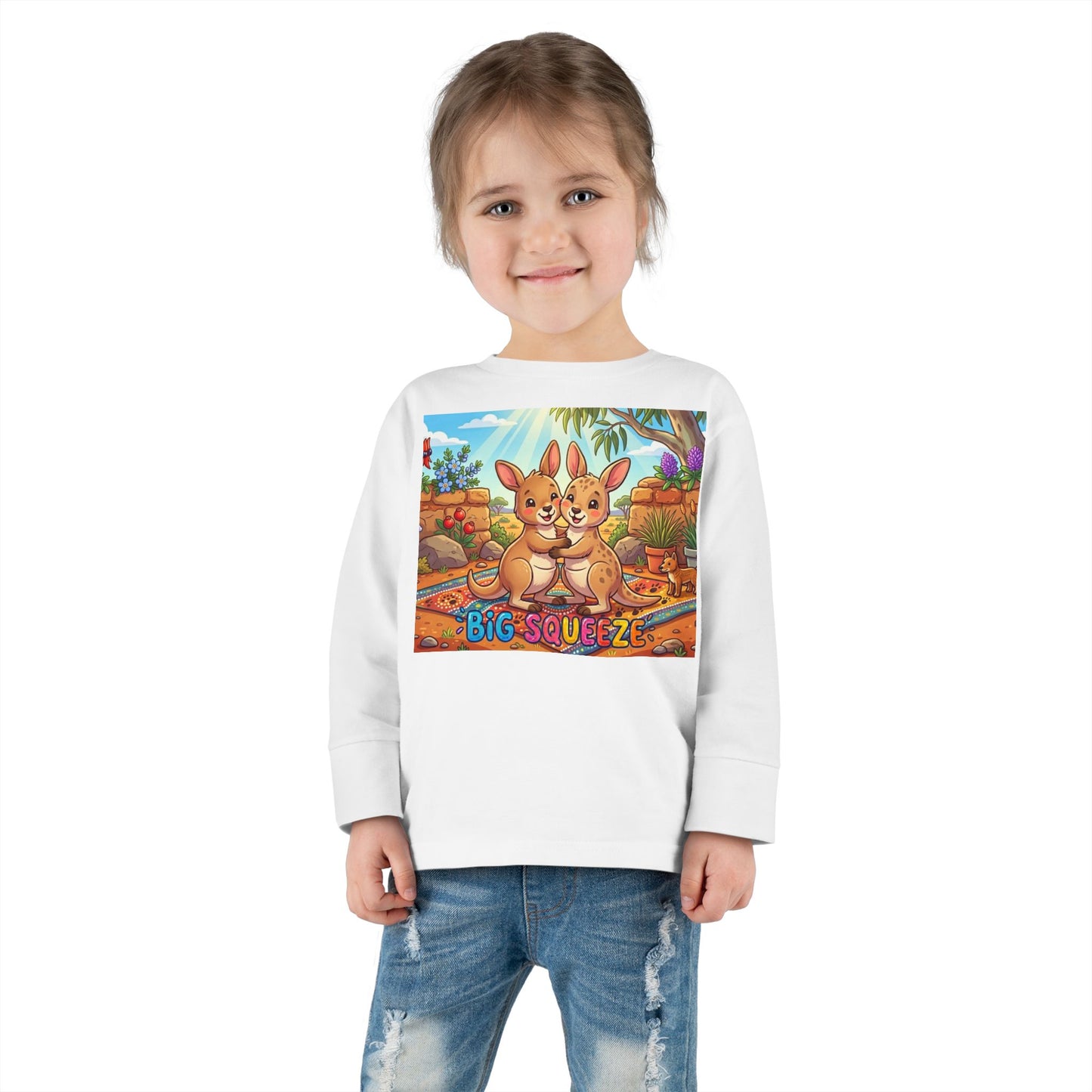 Big Squeeze Kangaroo Toddler Long Sleeve Tee