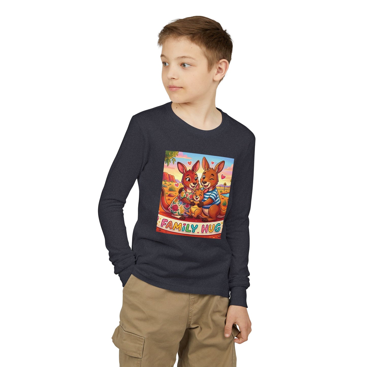 Family Hug Kangaroo Youth Jersey Long Sleeve Tee