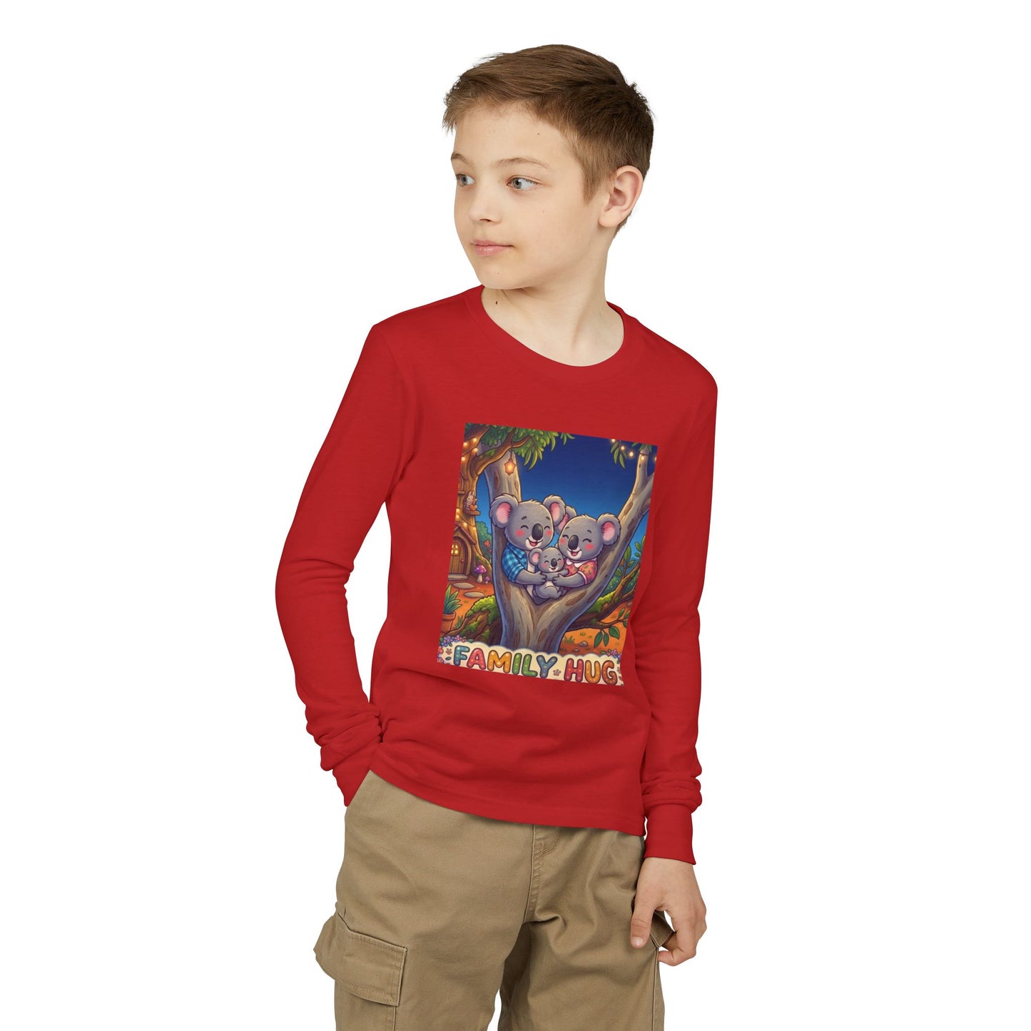 Family Hug Koala Youth Jersey Long Sleeve Tee