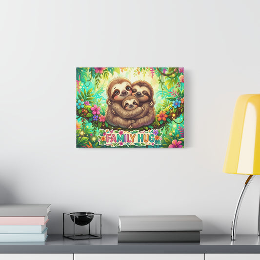 Family Hug Sloth Classic Canvas