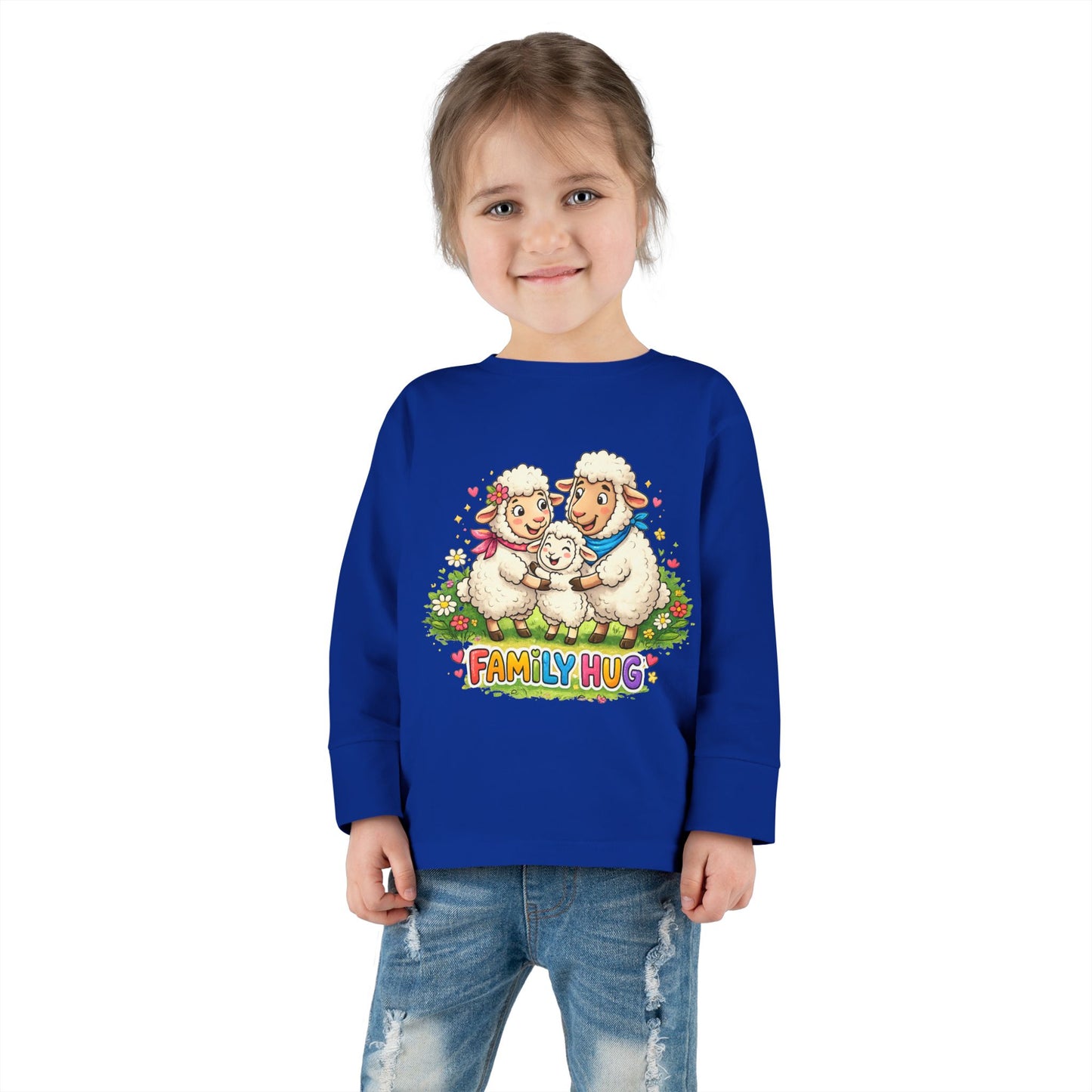 Family Hug Lamb Toddler Long Sleeve Tee