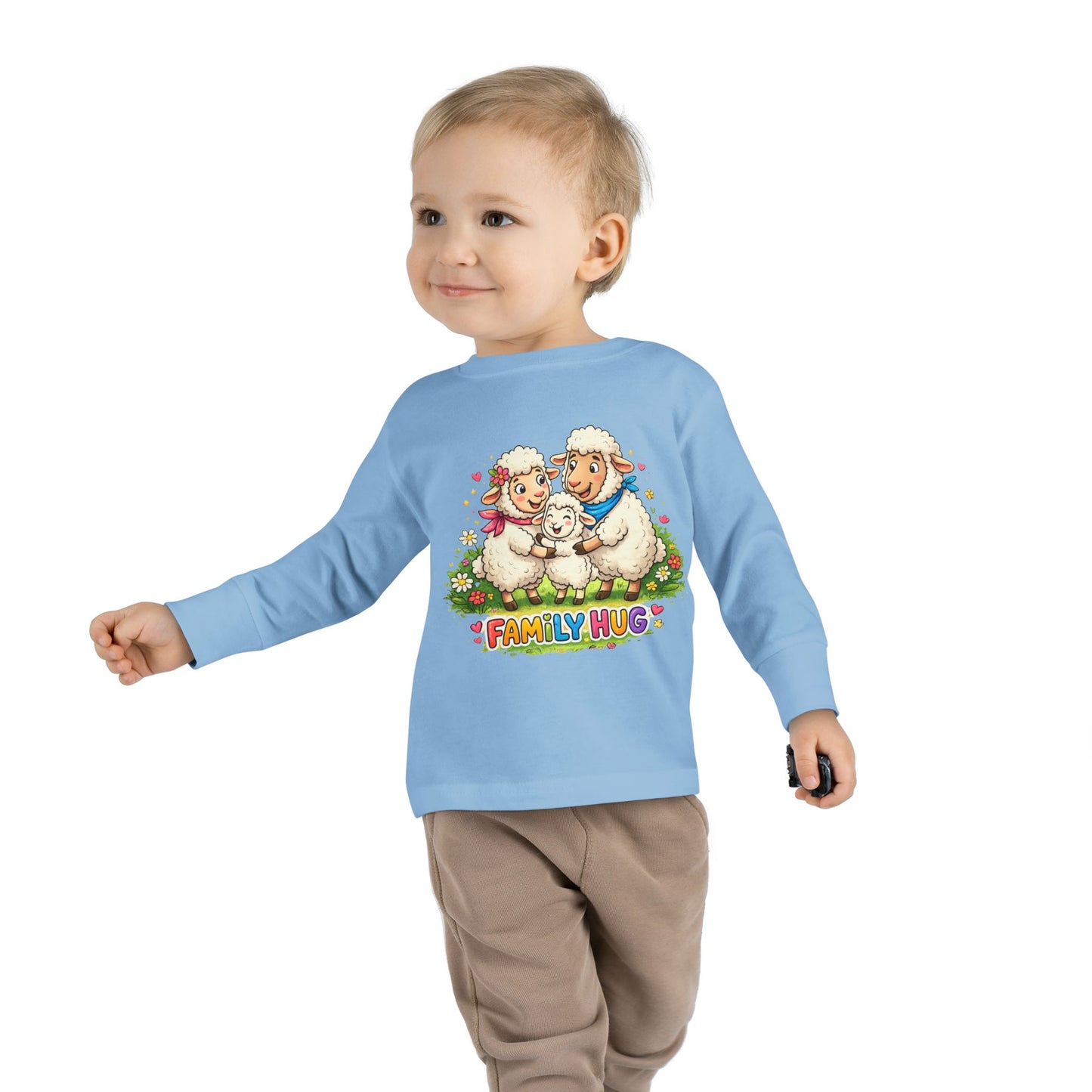 Family Hug Lamb Toddler Long Sleeve Tee