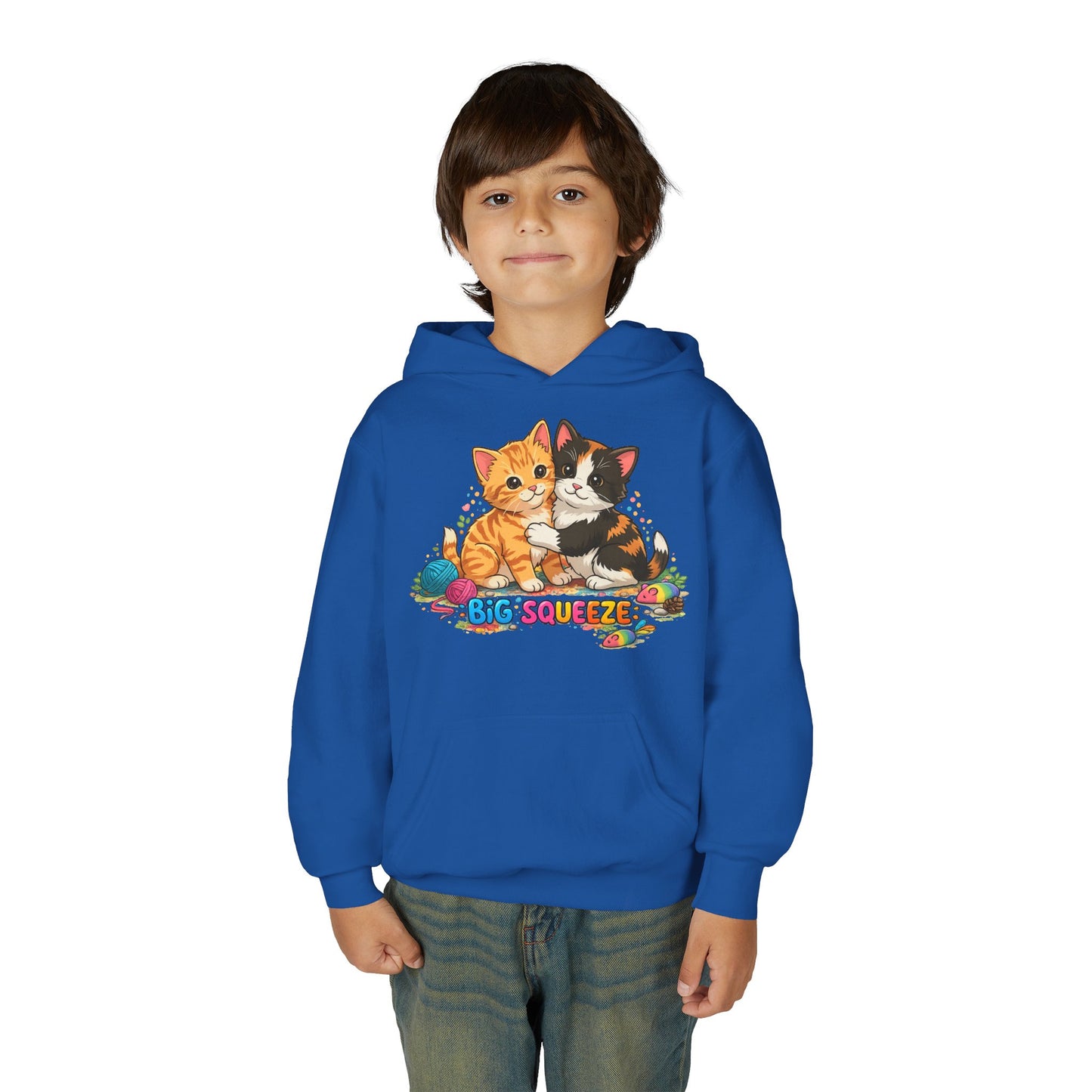 Big Squeeze Kitten Youth Heavy Blend Hooded Sweatshirt