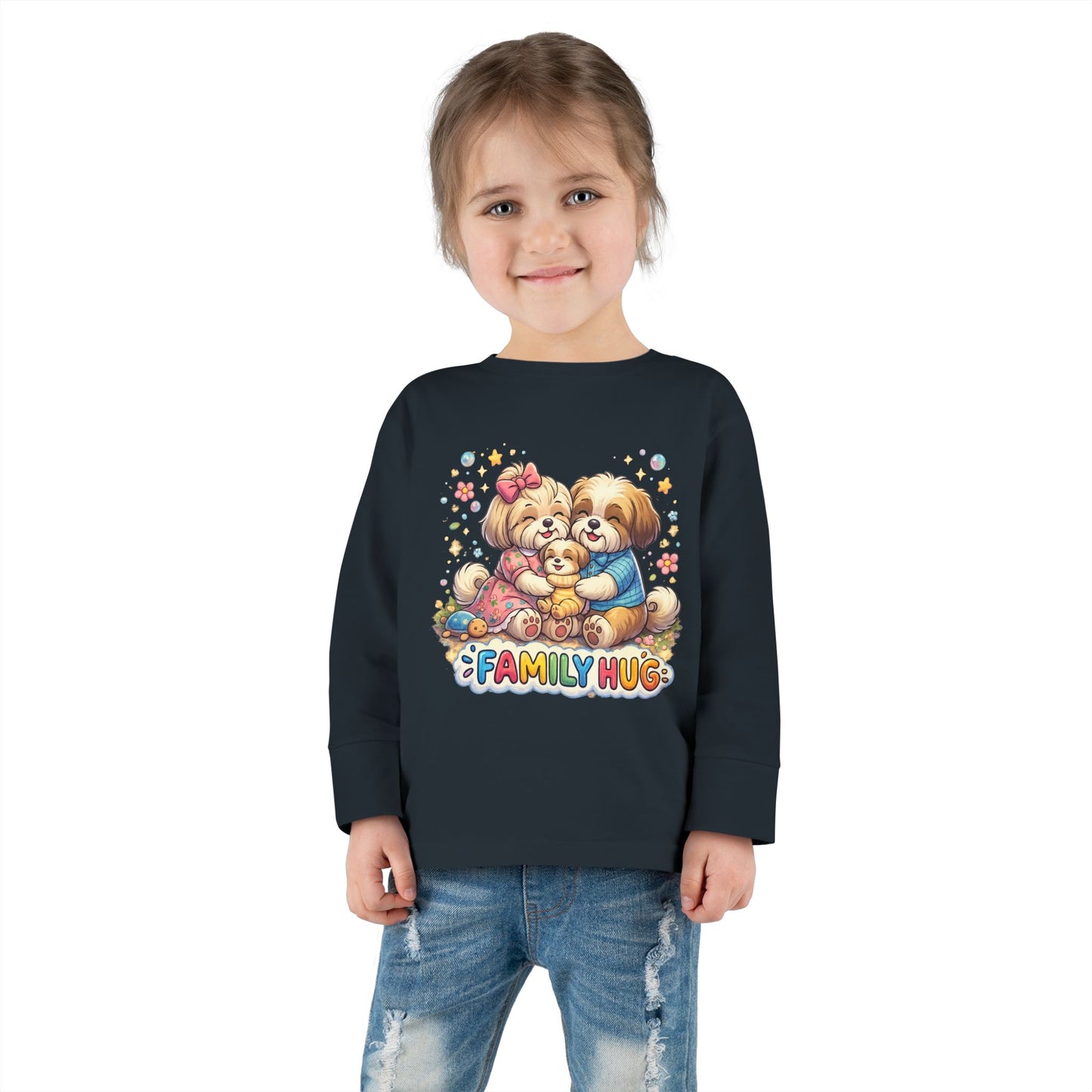 Family Hug Shih Tzu Toddler Long Sleeve Tee