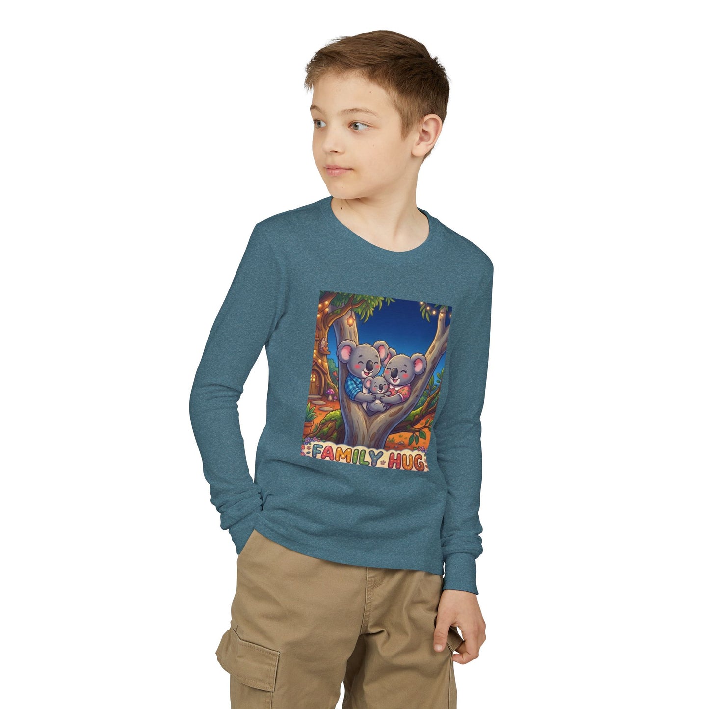 Family Hug Koala Youth Jersey Long Sleeve Tee