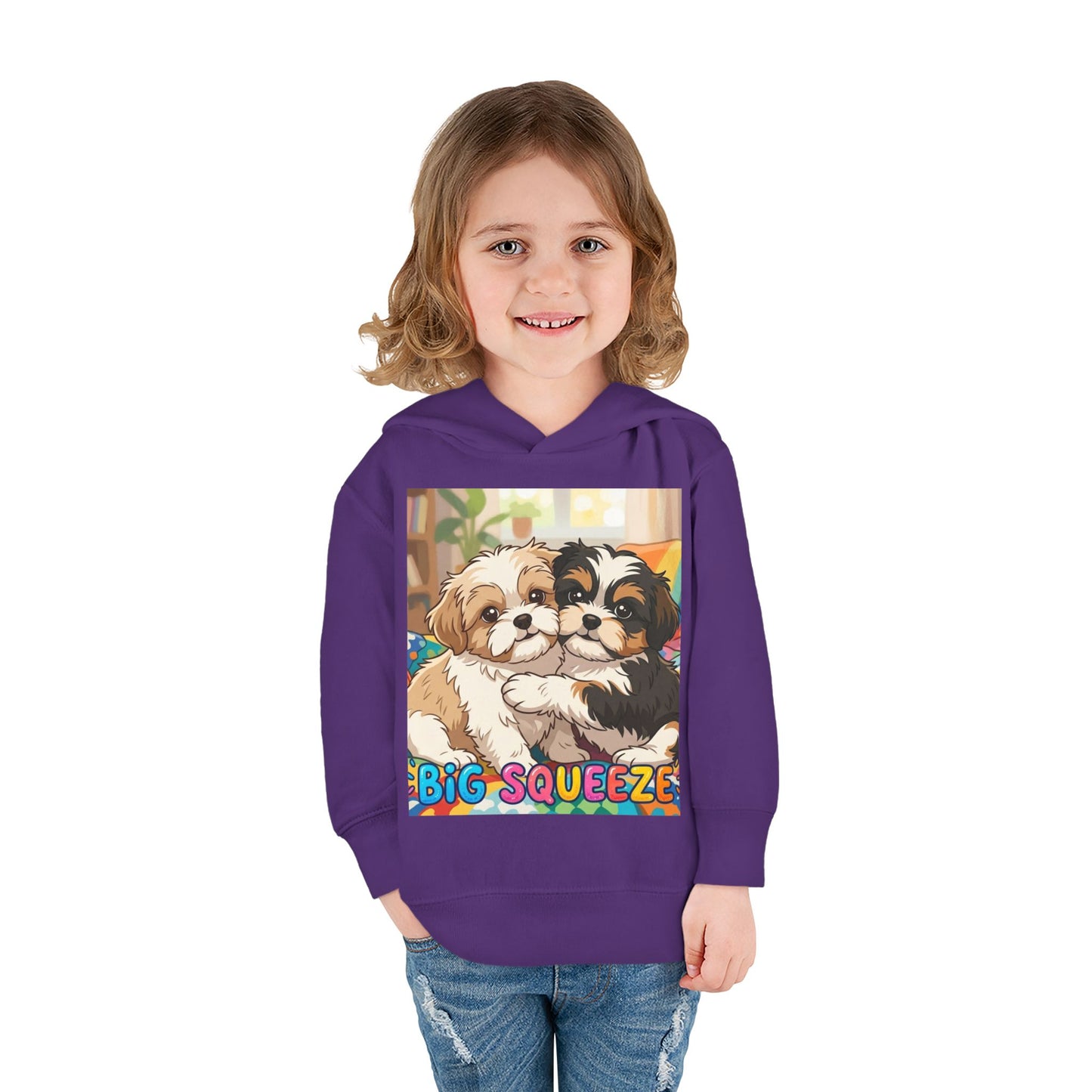 Big Squeeze Shih Tzu Toddler Pullover Fleece Hoodie