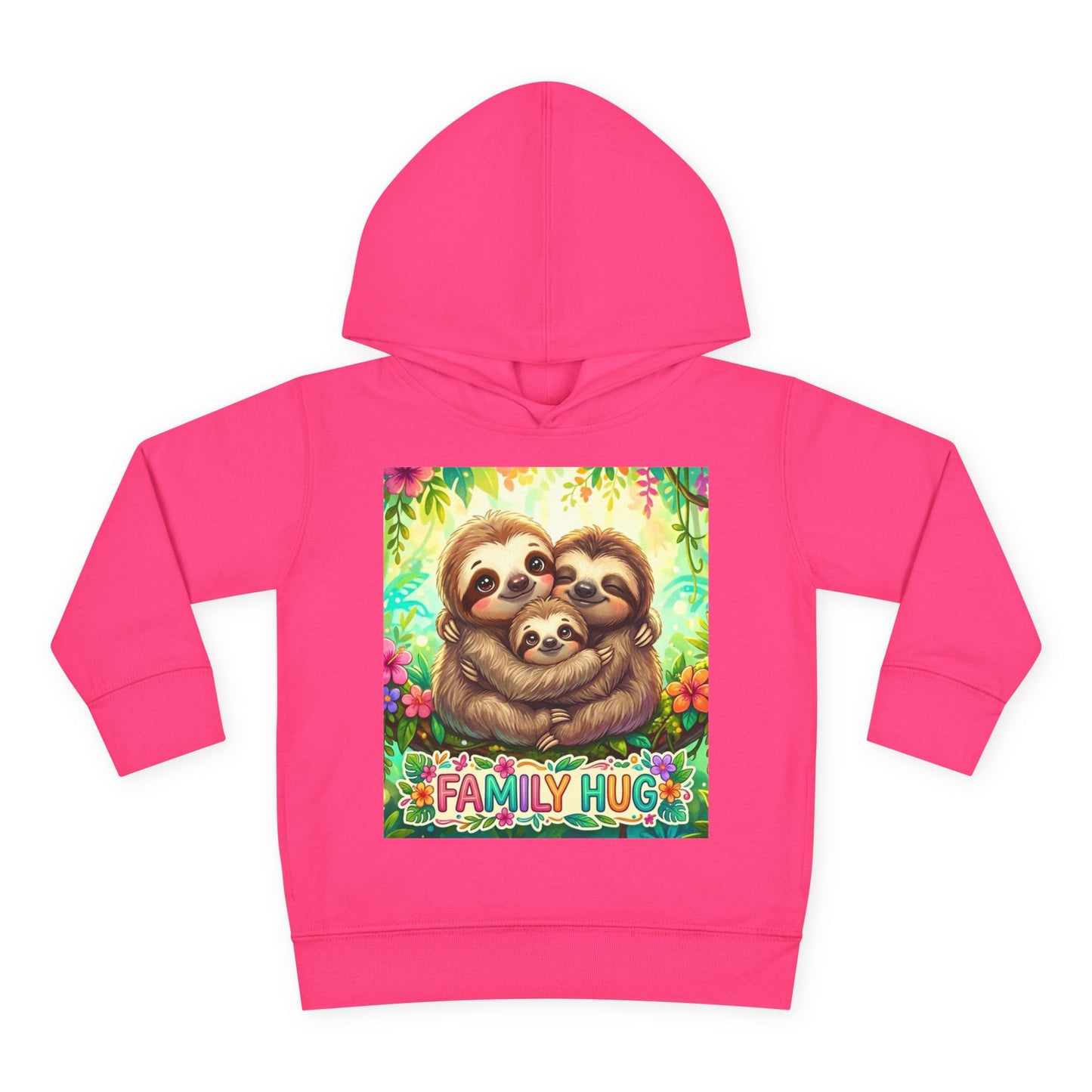 Family Hug Sloth Toddler Pullover Fleece Hoodie