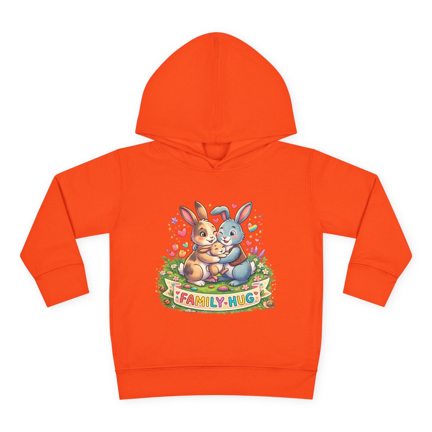 Family Hug Bunny Toddler Pullover Fleece Hoodie